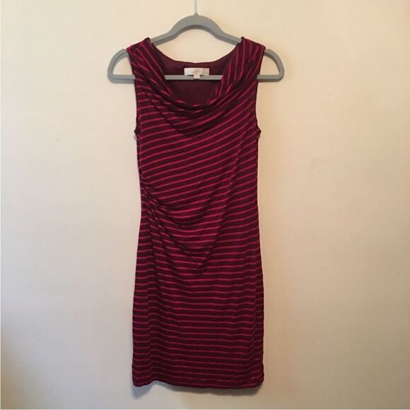 LOFT Red and Black Striped Dress - Picture 5 of 7